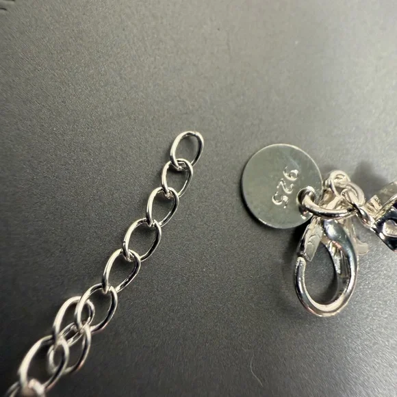 NEW 925 Sterling Silver Heart Purple Bracelet - Picture 8 of 8